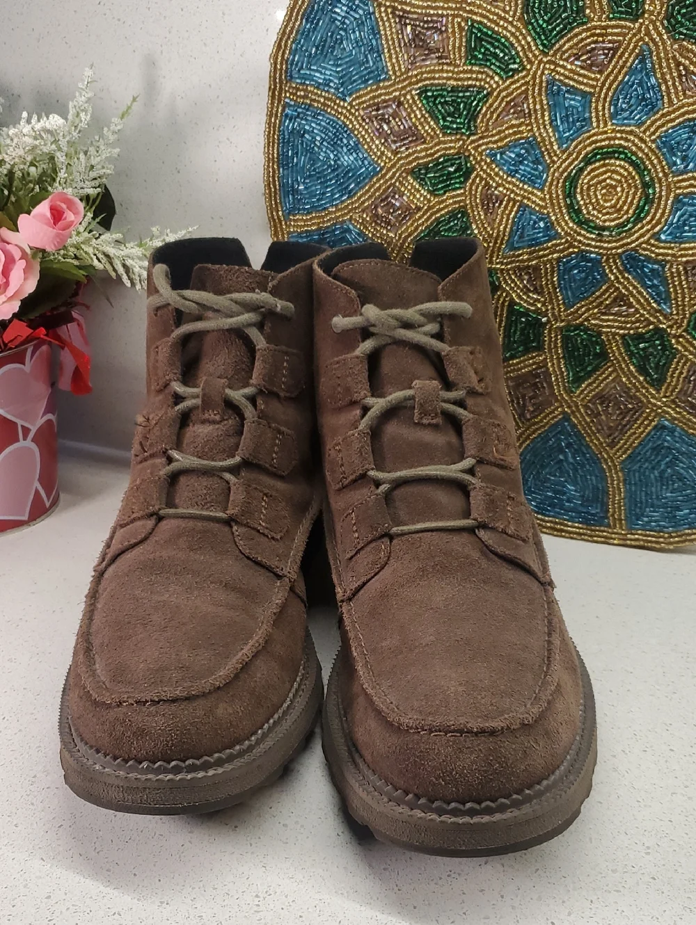 Mens SOREL Brown Suede Ankle Boots (sz 10)